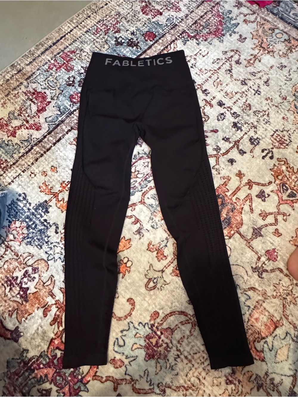 Fabletics Black Textured High-Waist Leggings
